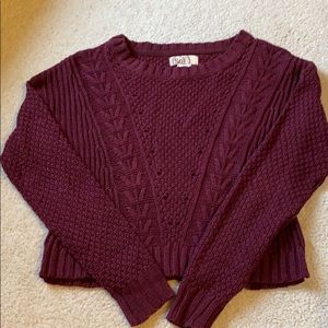 Crochet burgundy sweater